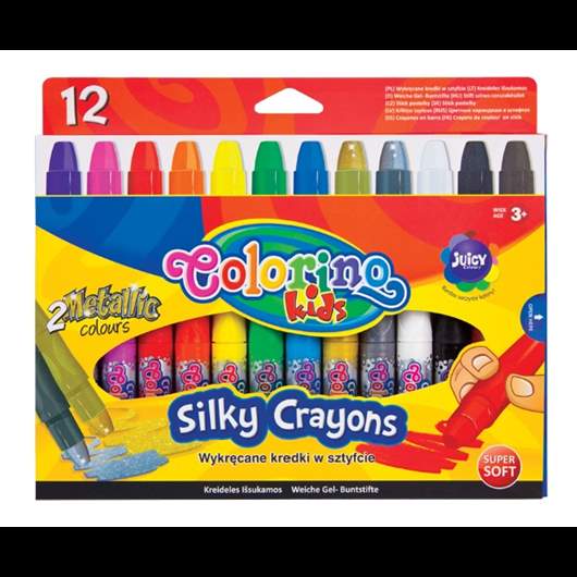 Silky coloured crayons 10+2 metallic